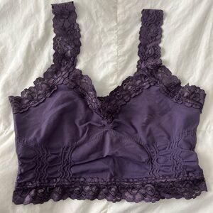 Lace Trim Purple Bralette